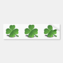 3D 4 Leaf Clover Bumper Sticker