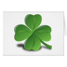3D 4 Leaf Clover Greeting Card