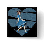 3D Alice & Blue Heart Pins