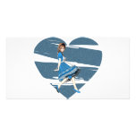 3D Alice & Blue Heart Customized Photo Card