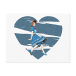 3D Alice & Blue Heart Postcard