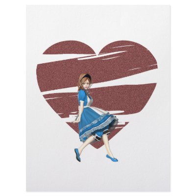 3D Alice & Red Heart Letterhead by MadHatters