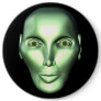 3D Alien Head Extraterrestrial Being Button