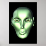 3D Alien Head Extraterrestrial Canvas Print