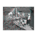 3D Anaglyph - Hampton Lode Ferry, Shropshire, UK postcards