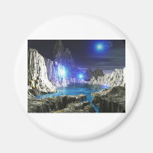 3d art blue moon magnets