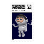 3d Astronaut floats in Space Postage Stamp