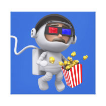 3d Astronaut Movie (Any Color U Like!) Gallery Wrapped Canvas