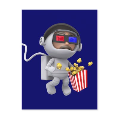 3d Astronaut Movie (Any Color U Like!) Post Card by HitRender