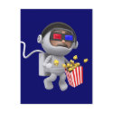 3d Astronaut Movie (Any Color U Like!) postcards