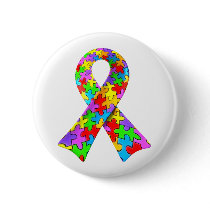 3D Autism awareness puzzle ribbon Pins