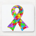 3D Autism awareness puzzle ribbon Mouse Pads