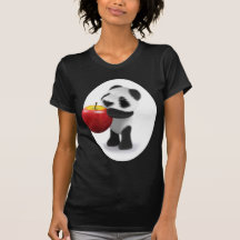 3d Baby Panda Apple Tee Shirt
