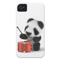 3d Baby Panda Drummer iPhone 4 Case