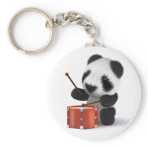 3d Baby Panda Drummer Keychain