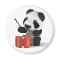 3d Baby Panda Drummer Magnet
