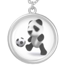3d Baby Panda Football Personalized Necklace