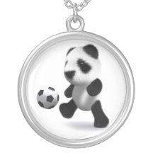 3d Baby Panda Football Personalized Necklace