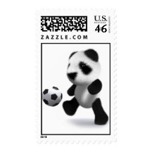 3d Baby Panda Football Stamp