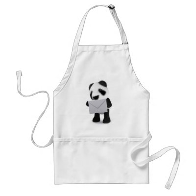 3d Baby Panda has a Letter Aprons by PandasTees