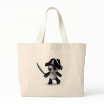 3d Baby Panda Pirate Canvas Bag