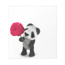 3d Baby Panda Rose Notepads