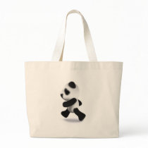 3d Baby Panda Running Canvas Bag