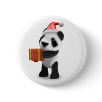 3d Baby Panda Santa Present Pins