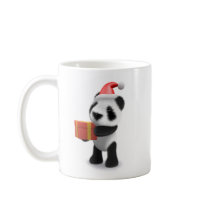 3d Baby Panda Santa Present Mug