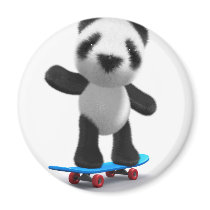 3d Baby Panda Skateboard Magnet