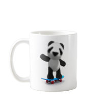 3d Baby Panda Skateboard Coffee Mug