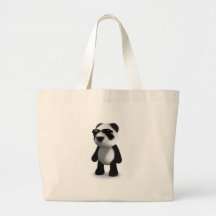 3d Baby Panda Sunglasses Canvas Bag