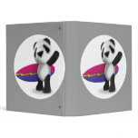 3d Baby Panda Surfboard 3 Ring Binders