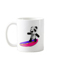 3d Baby Panda Surfing Coffee Mugs