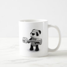 3d Baby Panda Weightlifter Mugs