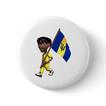 3D Barbados Pinback Button