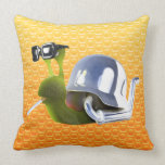 3d Biker Snail Hells Angel Throw Pillows