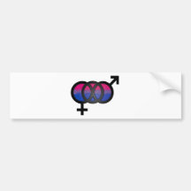 3D Bisexual Symbol Bumper Stickers