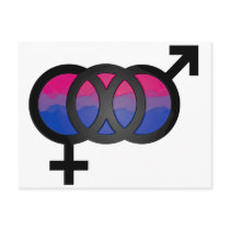 3D Bisexual Symbol Post Card