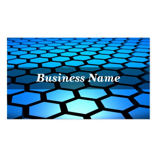 3D Blue Hexagons Background Business Cards (front side)
