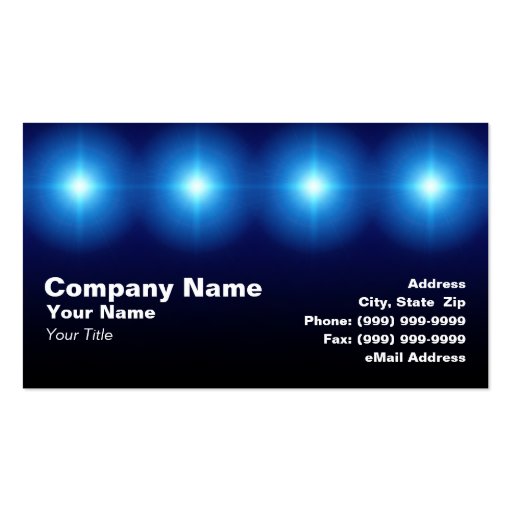 3D Blue Lights Business Card Templates (front side)