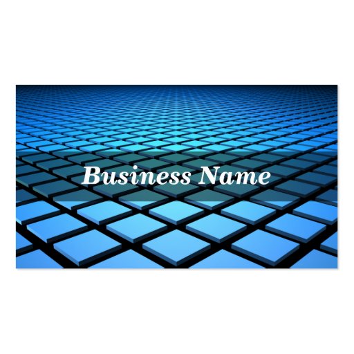 3D Blue Tiles Background Business Card Templates
