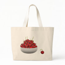 3d Bowl of Cherries laugh Tote Bags