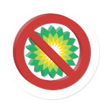 3D Boycott BP Round Stickers
