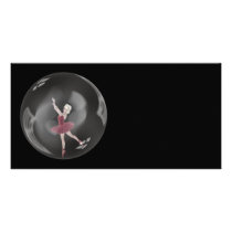 3D Bubble Ballerina 3 Customized Photo Card