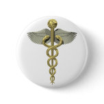 3D Caduceus Button for Medical Occupations