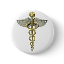 3D Caduceus Button for Medical Occupations