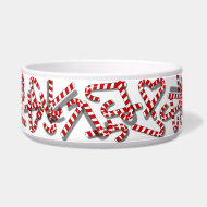 3D Candy Canes Christmas Pet Food or Water Bowl zazzle_petbowl