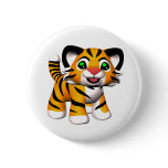 3D Cartoon Tiger Cub Button