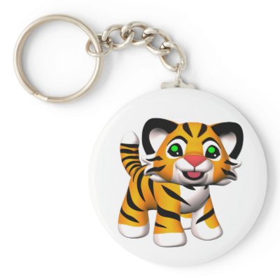 3D Cartoon Tiger Cub Keychains by mariannegilliand